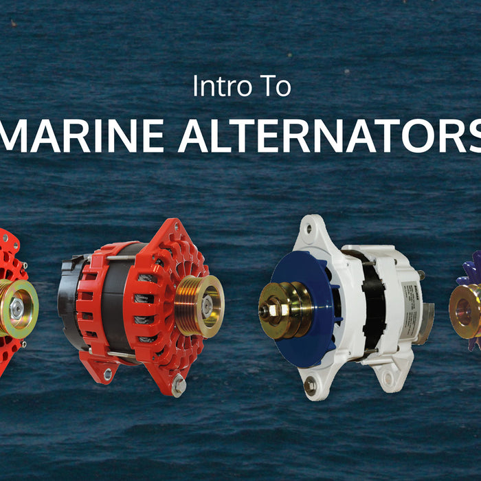 Intro to Marine Alternators: Photo of four Balmar alternators in a row