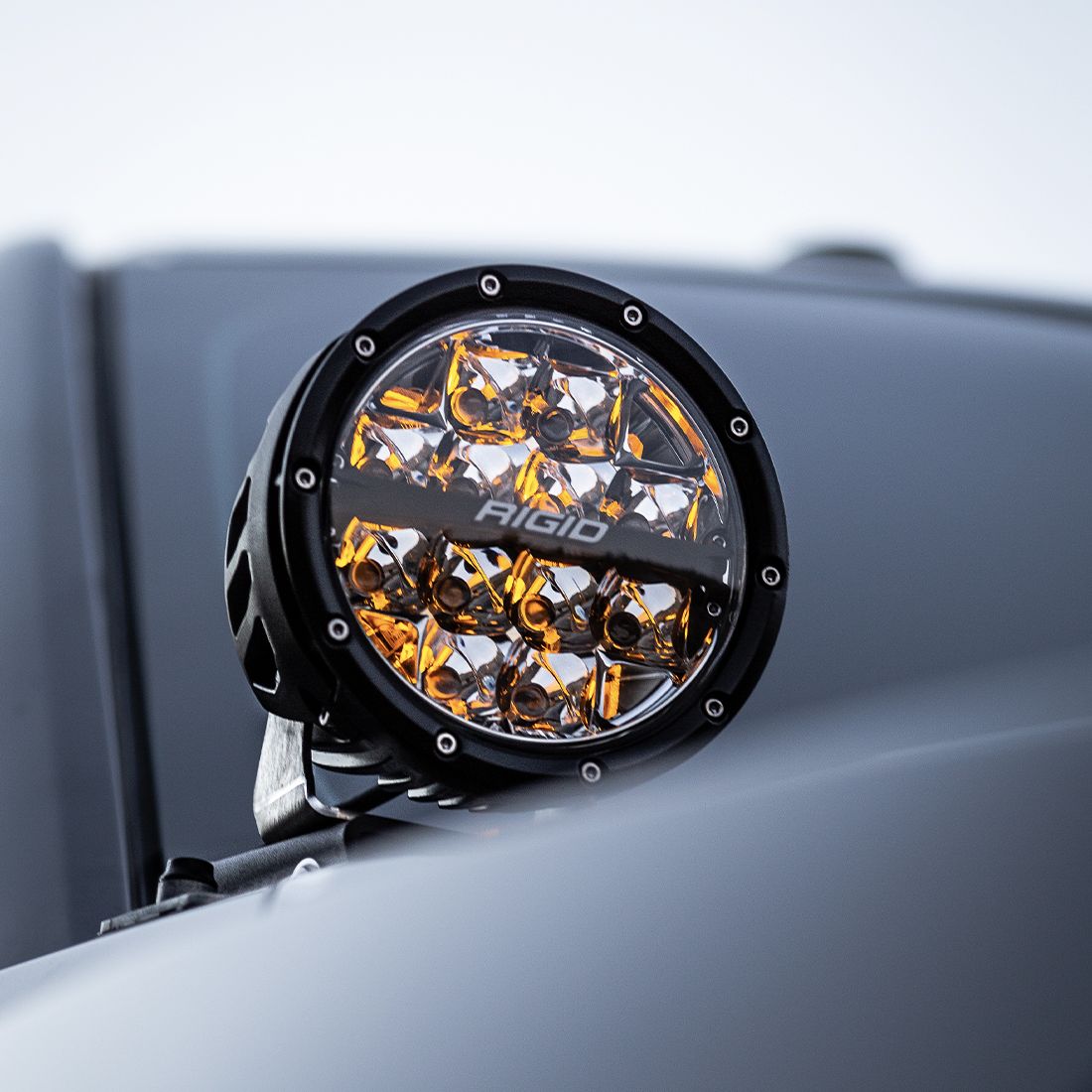 RIGID 360-Series 6" LED Off-Road Fog Light Spot Beam with Amber Backlight - Black Housing